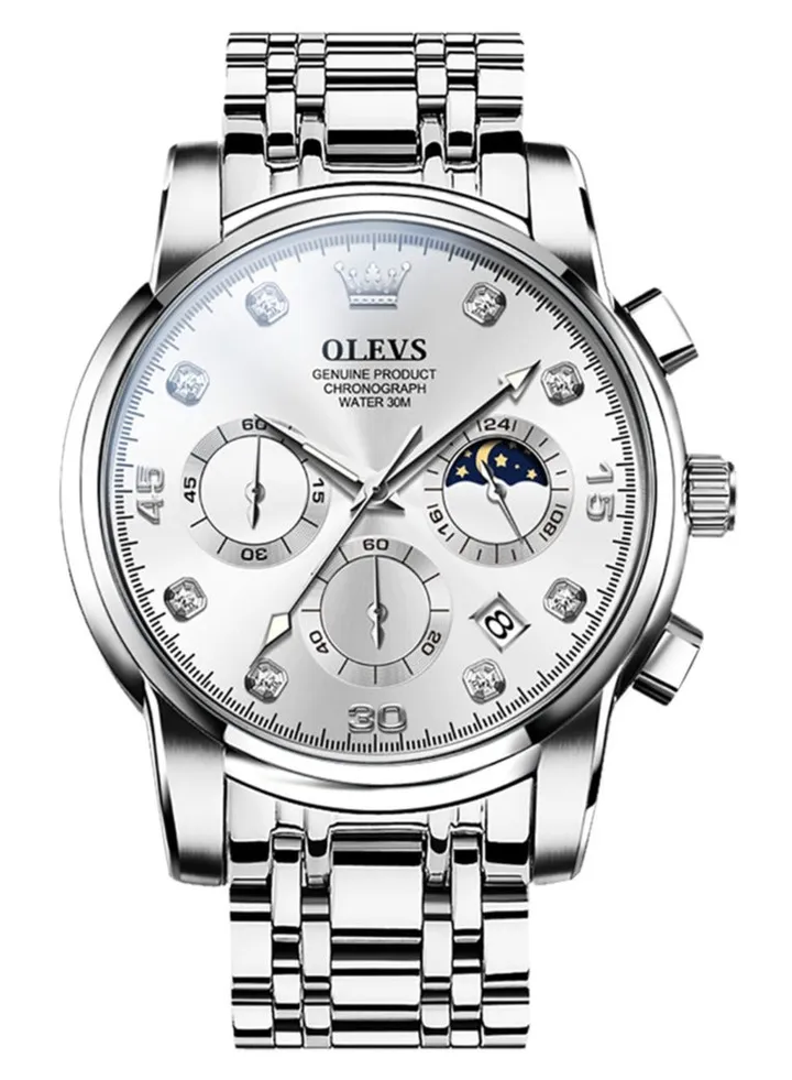 Watches for Men Stainless Steel Quartz Water Resistant Watch 2889
