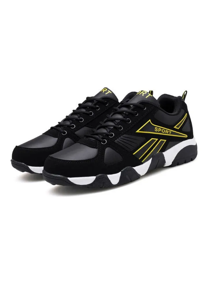 Lace-Up Running Shoes Black/Yellow