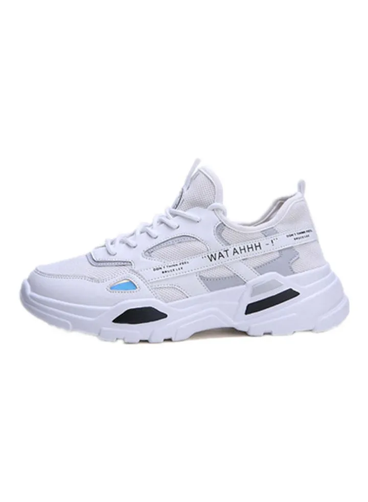 Lightweight Lace-Up Running Shoes White
