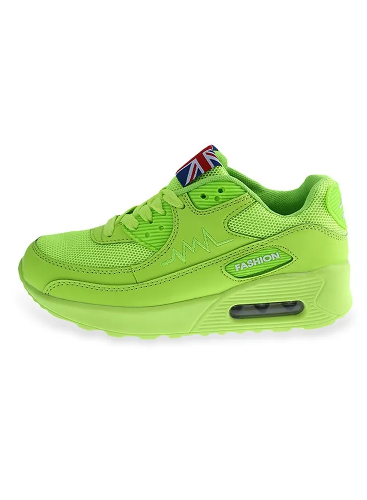 Patchwork Running Shoe Neon Green