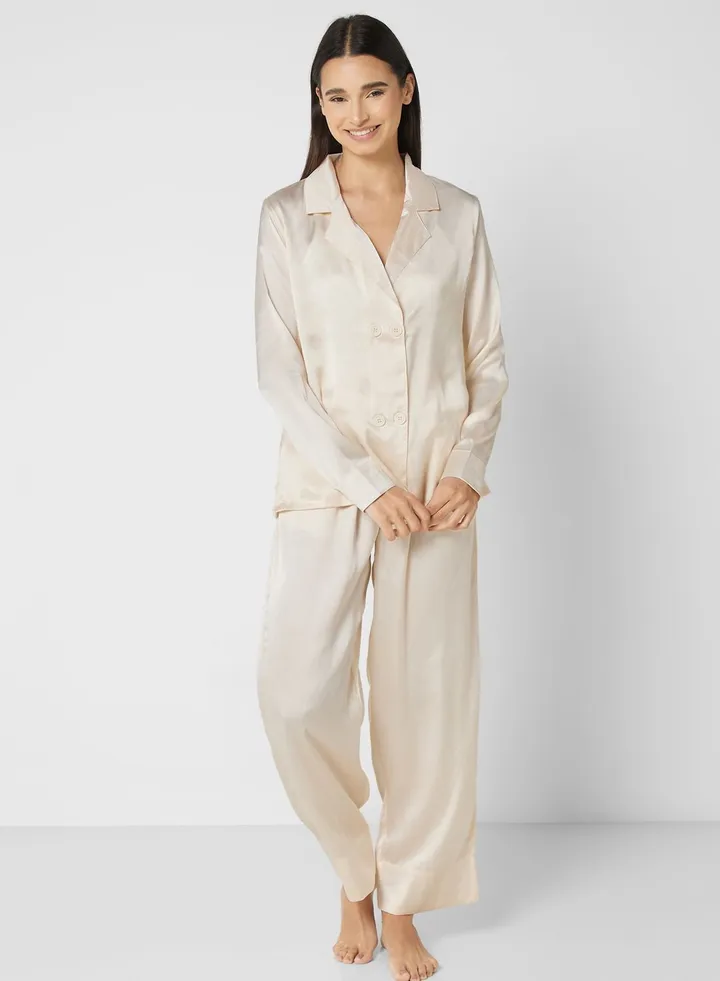 Satin T-shirt Pyjama Set