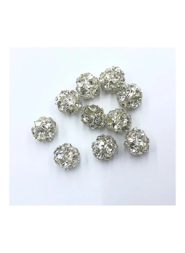 10 Piece- Crystal Ball With Metal-covered