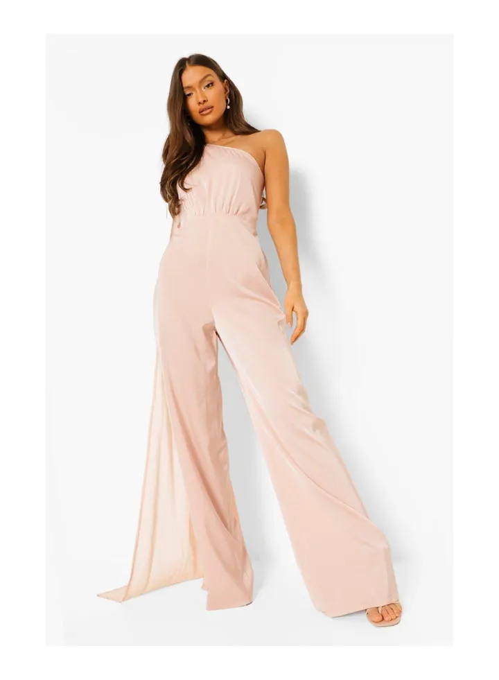 One Shoulder Cape Jumpsuit