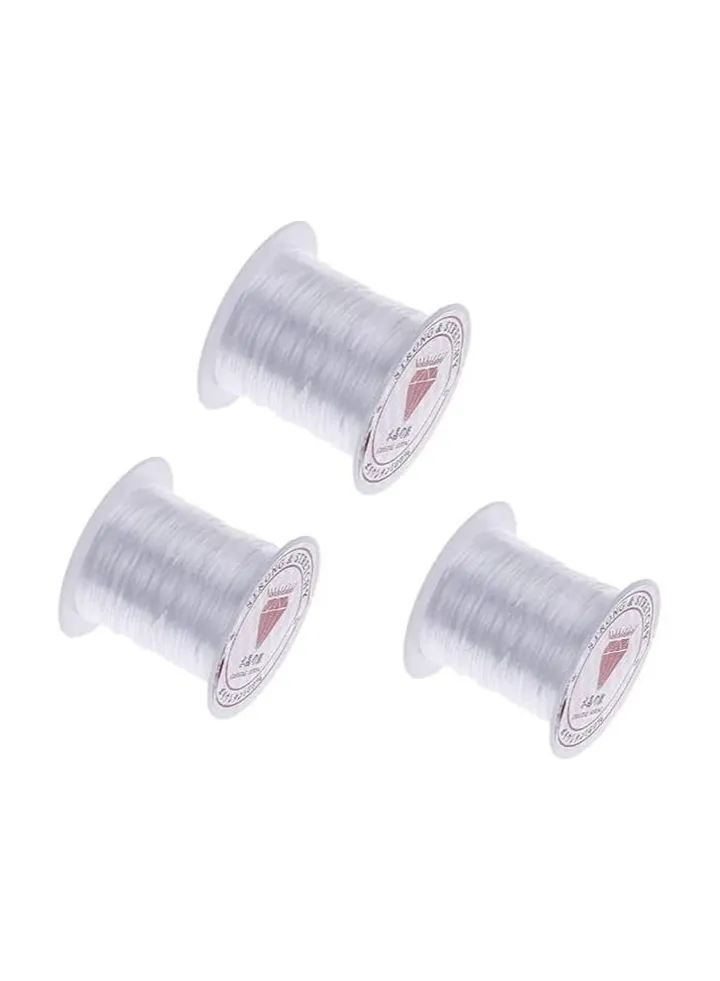3-Piece Jewelry Cord Elastic Bracelet Rope Crystal Beading 5x5x4cm