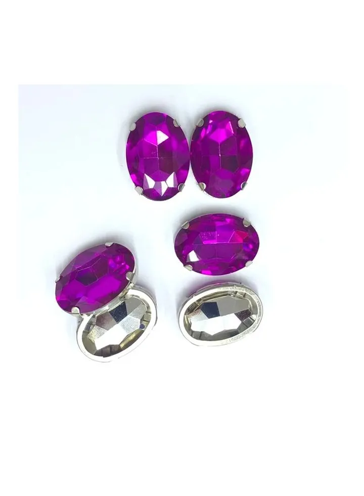 6-Piece Oval Shaped Glass Crystal