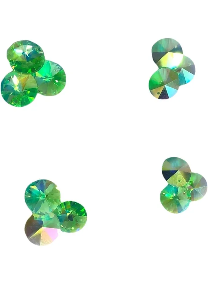 12 Pieces - Round Shaped Glass Crystal Top Hole