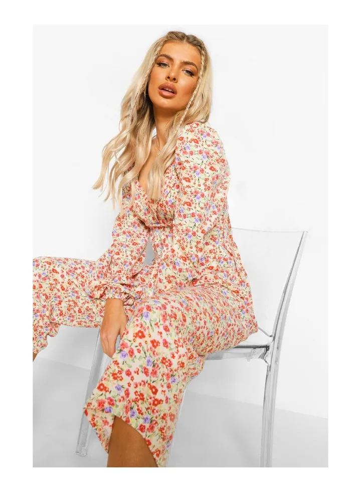 Floral Pleat Detail Culotte Jumpsuit