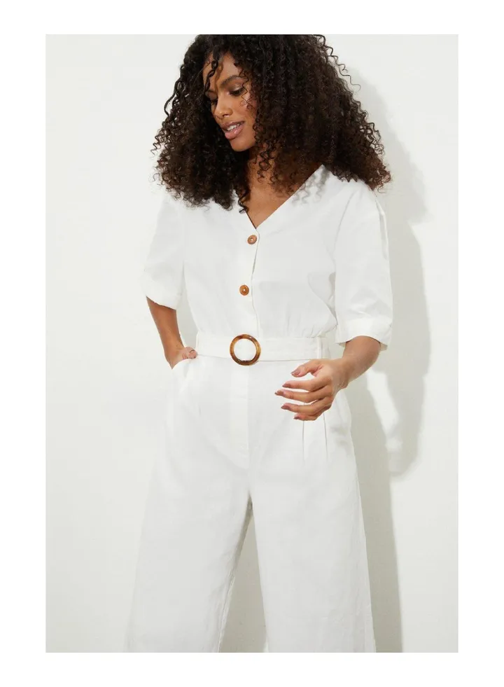 Belted Short Sleeve Jumpsuit