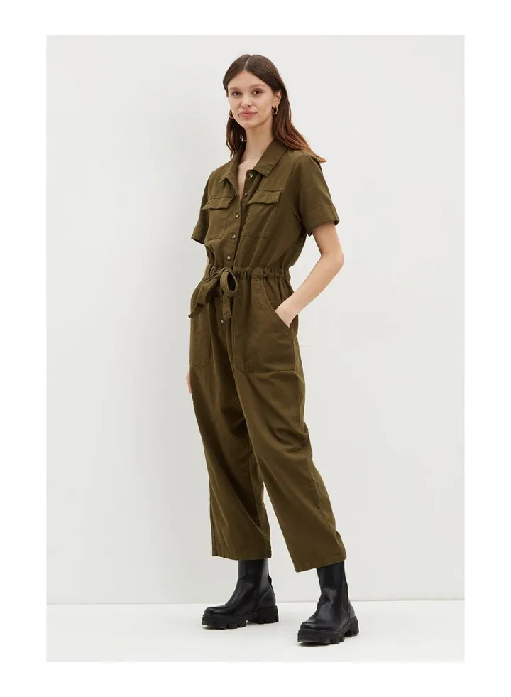 Khaki Casual Jumpsuit