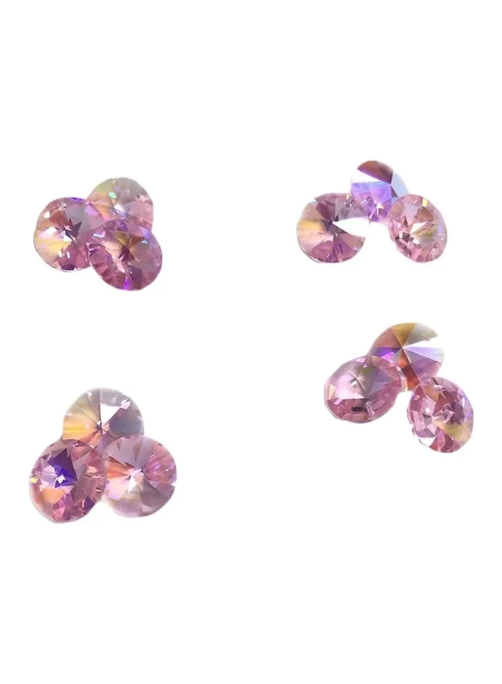 12-Piece Round Top Hole Glass Crystal
