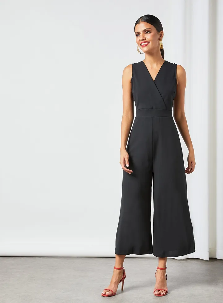 Maria V-Neck Jumpsuit Black