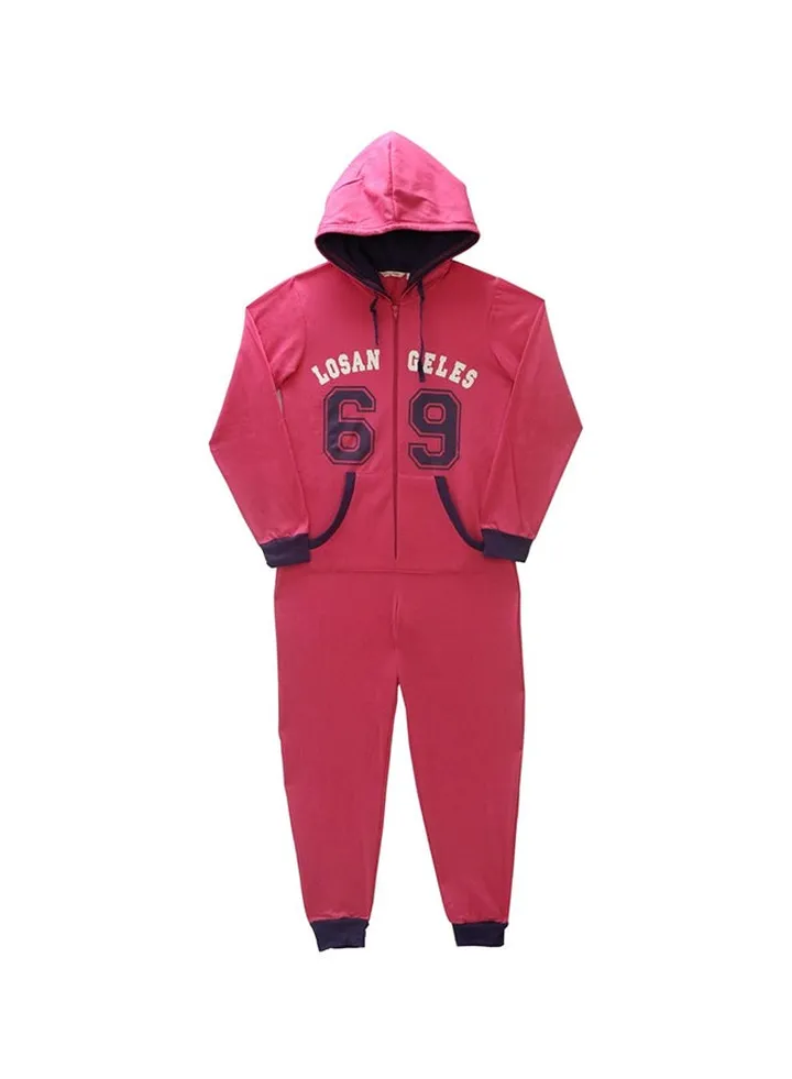 Hooded Jumpsuit Pink