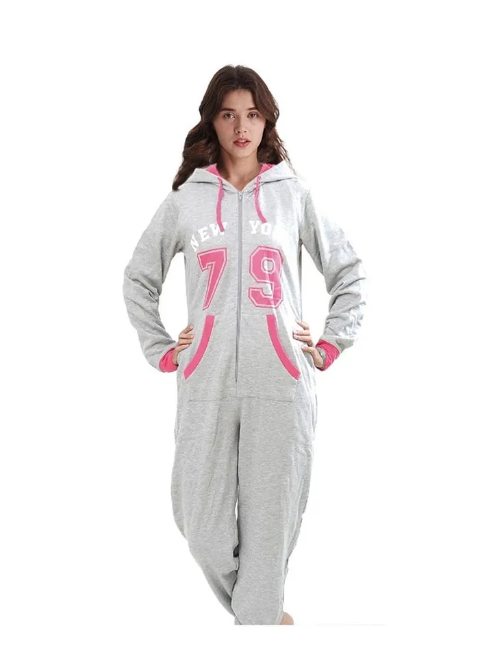 Hooded Jumpsuit Grey