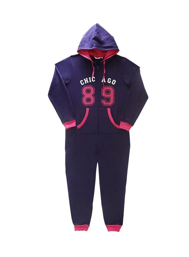 Hooded Jumpsuit Purple