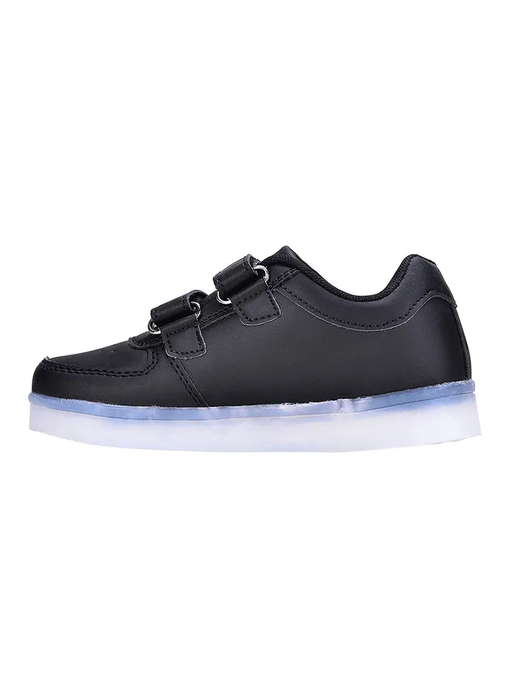 LED Flashing Lights Low Top Sneakers Black