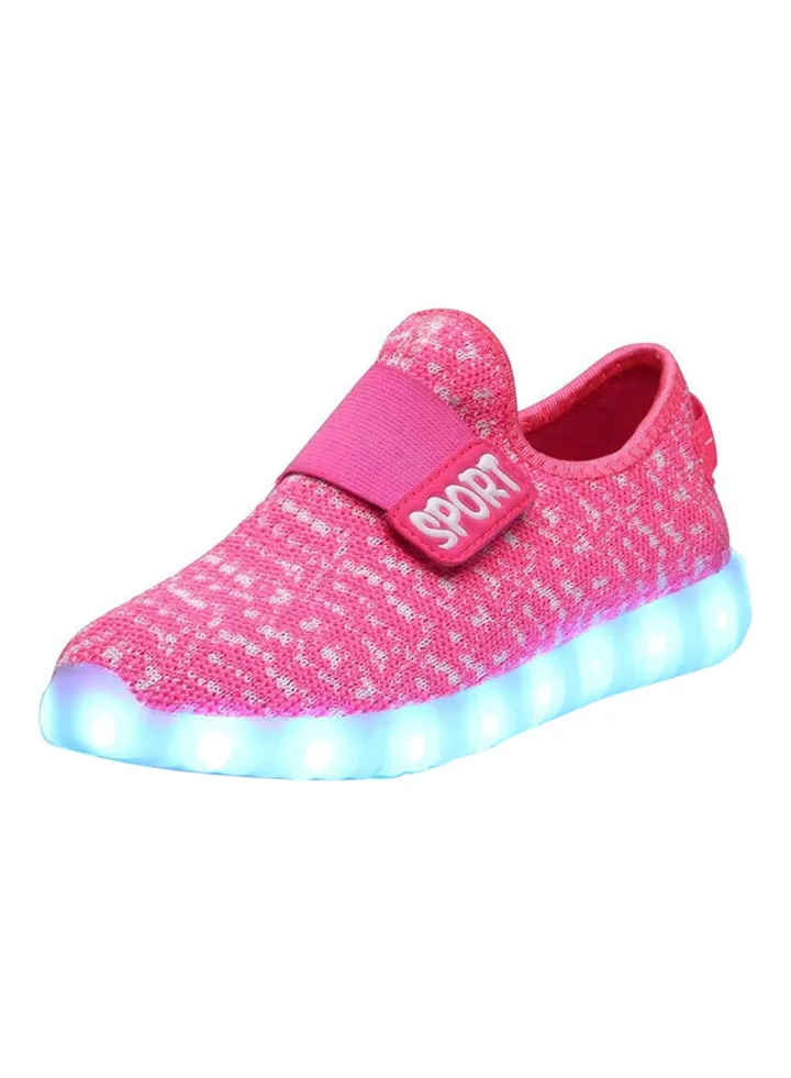 LED Flashing Lights Low Top Sneakers Pink