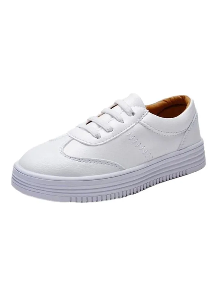 Textured Low-Top Sneakers White