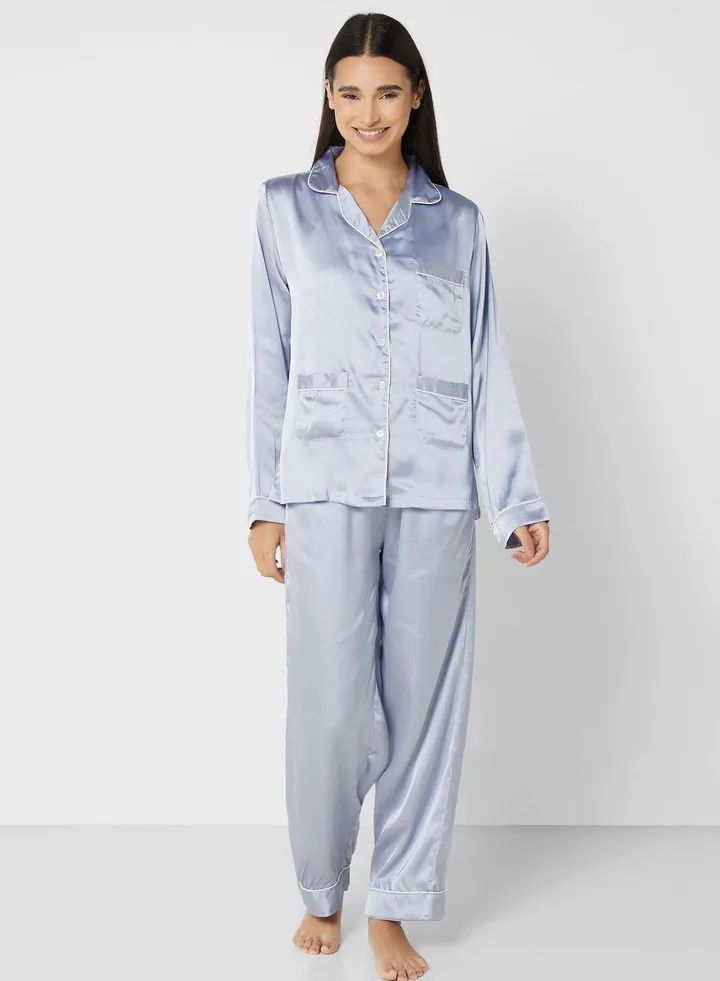 Satin T-shirt Pyjama Set
