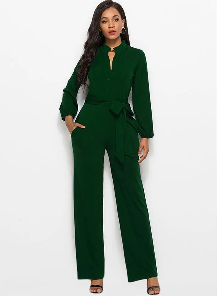 Solid Jumpsuit Dark Green