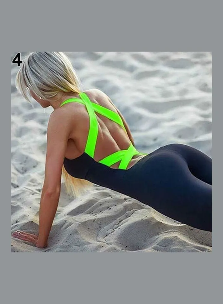 Sport Romper Bodysuit Green