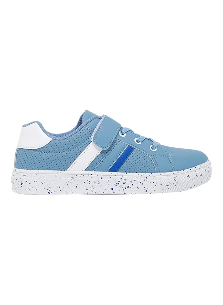 Girls Contrast Stripes Sneakers Blue