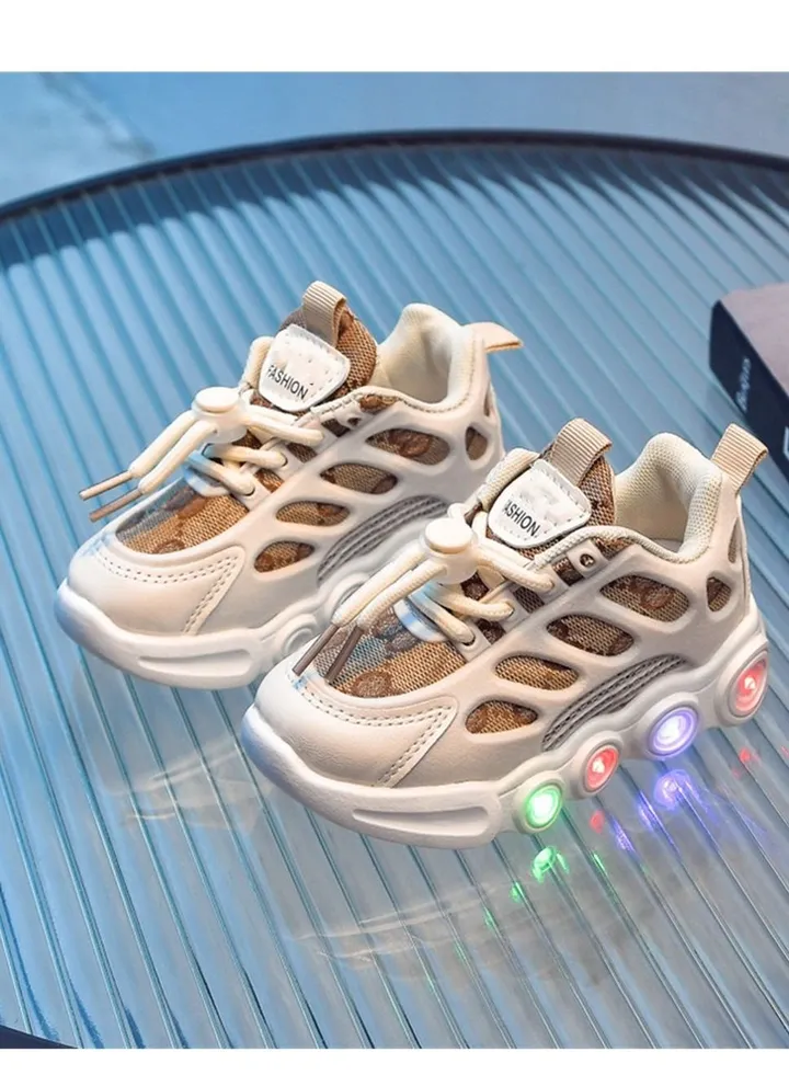 Children's Luminous Shoes Casual Sports Shoes Brown