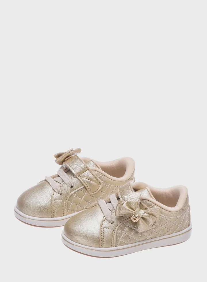Kids Front Bow Low Top Sneakers