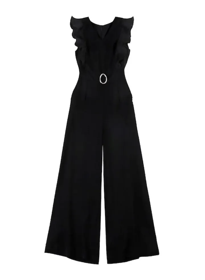 Stylish Sleeveless Jumpsuit Black
