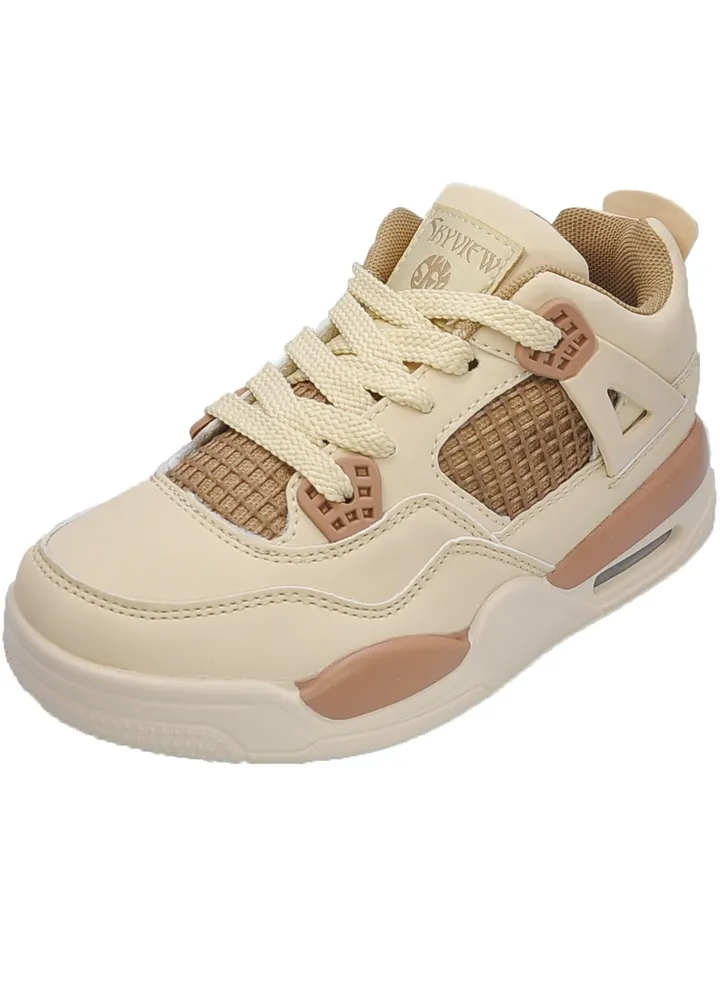 Sneakers for Boys Running Sports Lightweight Breathable Sports Athletic Shoe For Boys Beige