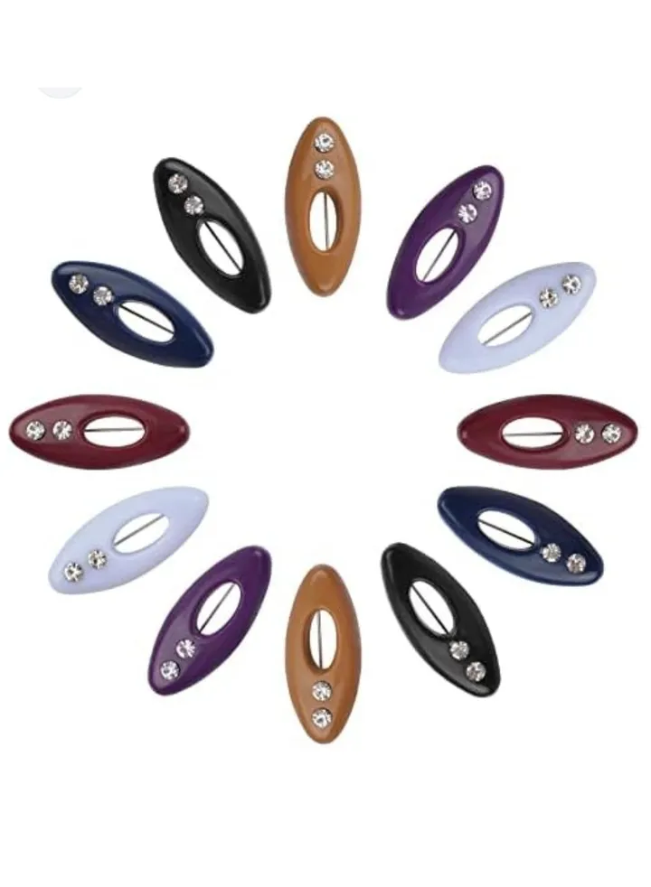 Set of 12 security hijab pins with multicolors