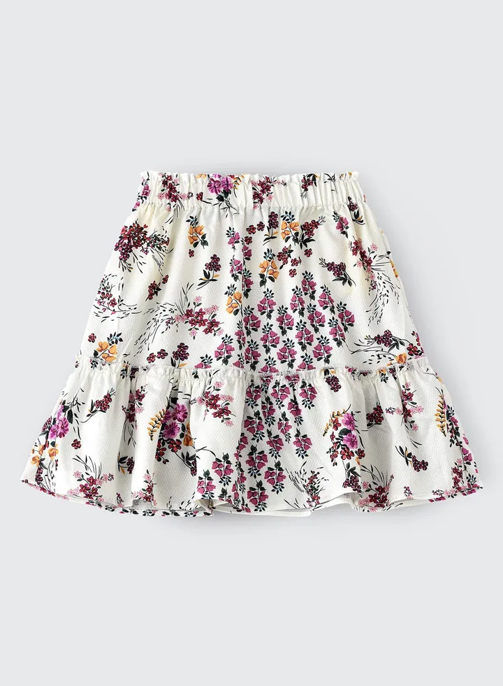 All over printed woven long skirt