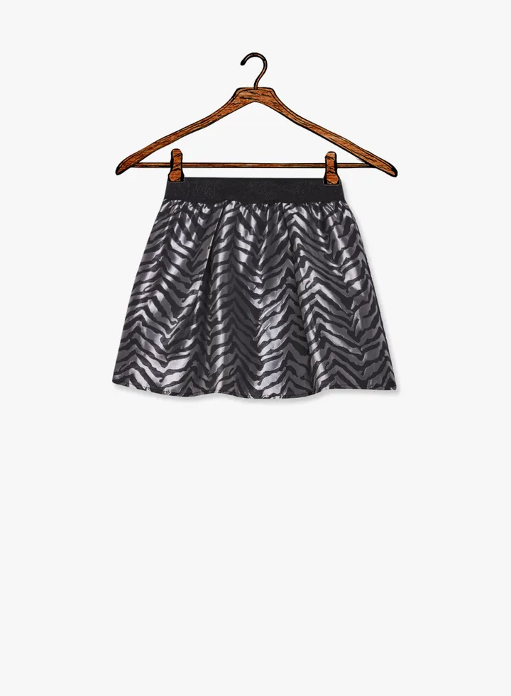 Glitter Waistband Skirt Grey