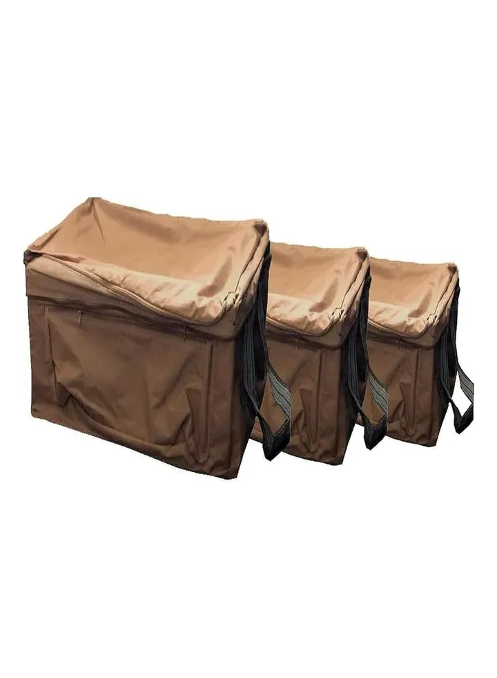 A three-piece camping bag set for trips, camping and travel, a picnic bag with a zipper in large, medium and small sizes