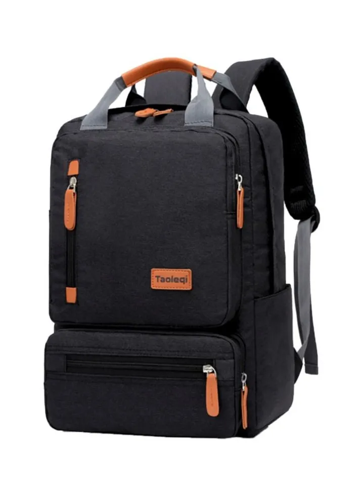 Laptop Backpack With USB Port Black/Grey/Orange
