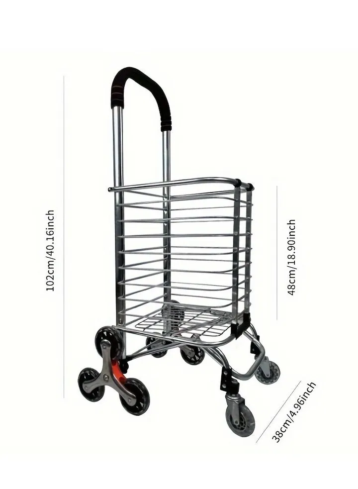Morano Folding Shopping Cart 8 wheels Silver