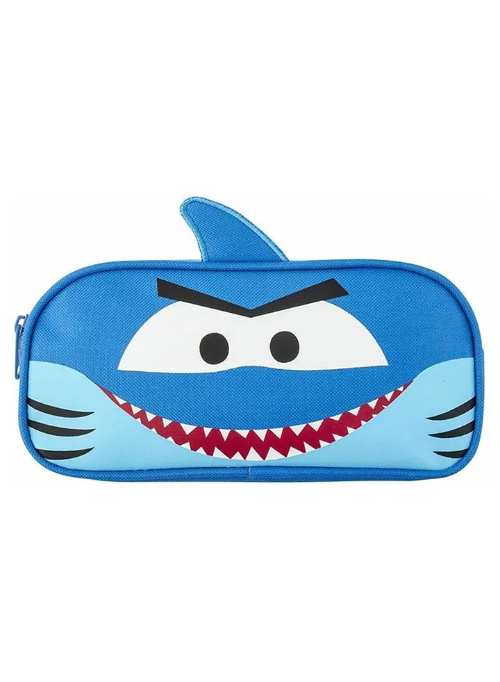 3D Shark School Pencil Case Blue