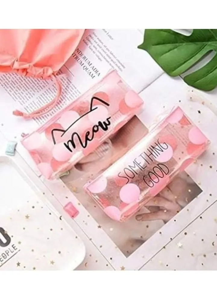 2pcs Pencil Bag School Supplies Office Supplies Bag -Pink