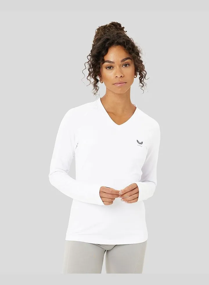 Women's White Protek Long Sleeve Tee