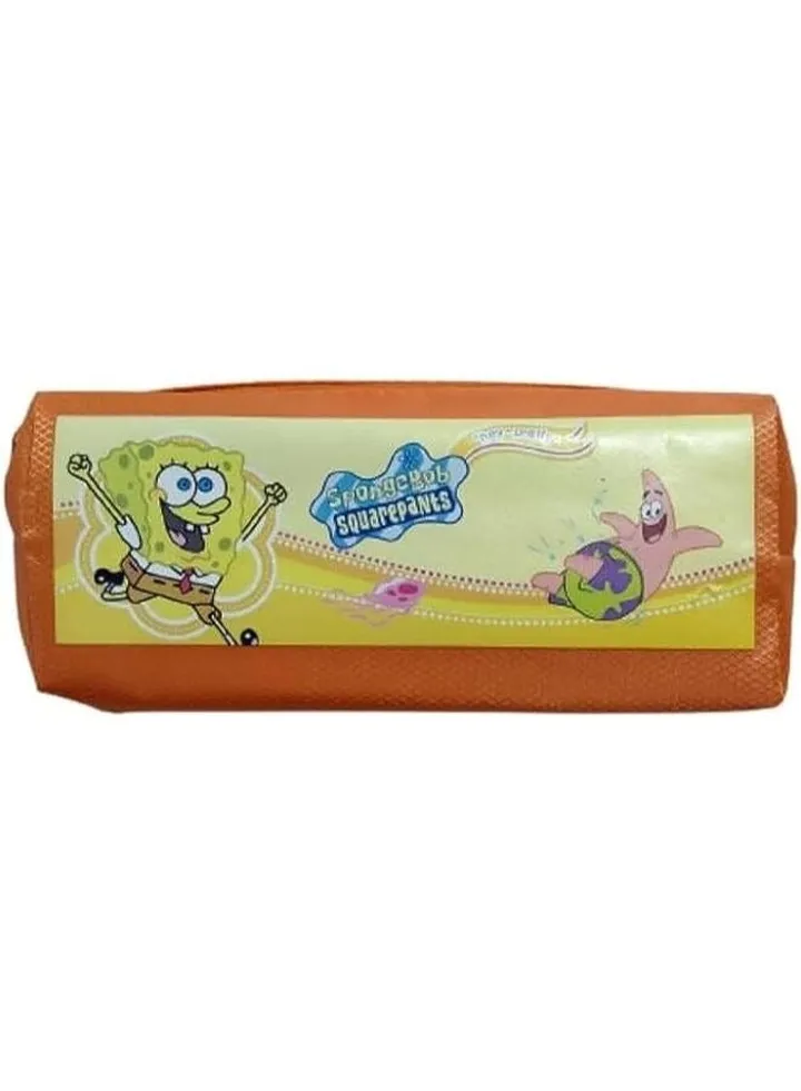 Student Pencil Case Pencil Case Large Capacity Canvas Simple Pencil Bag for Boys Girls (Sponge and Starfish(Orange))