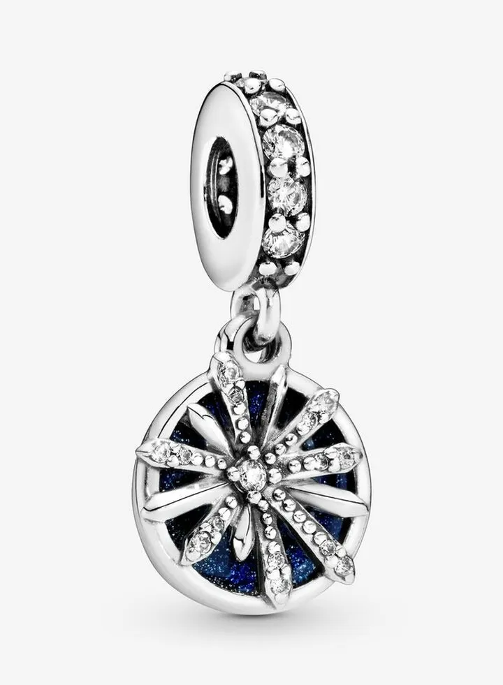 925 Sterling Silver Dazzling Wishes Fireworks Dangle Charm for Pandora Moments Women's Bracelet 797531CZ