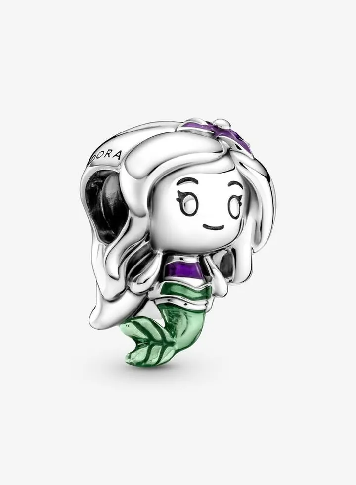 925 Sterling Silver Disney The Little Mermaid Ariel Charm for Pandora Moments Women's Bracelet 799508C01