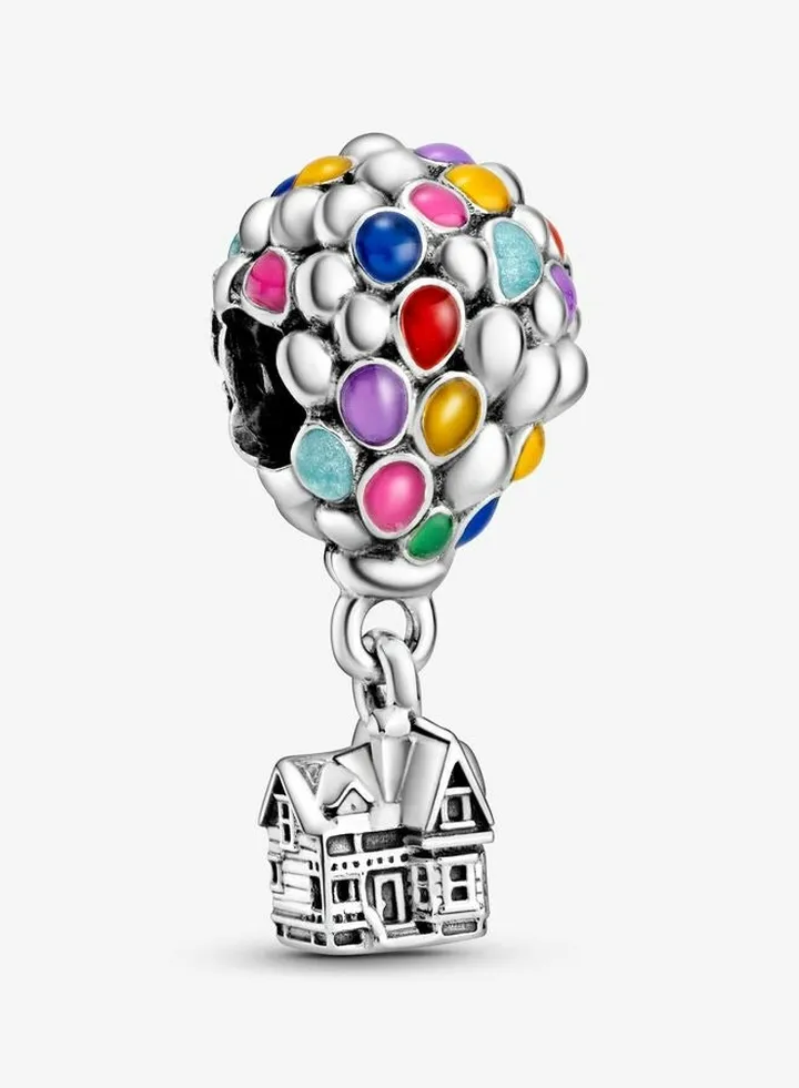925 Sterling Silver Disney Pixar Up House & Balloons Charm for Pandora Moments Women's Bracelet 798962C01