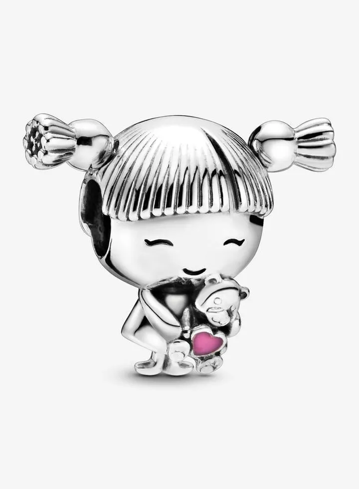 925 Sterling Silver Little Girl Charms for Pandora Moments Women's Bracelet 798016EN160