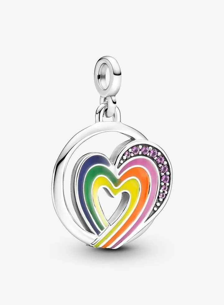 925 Sterling Silver Heart of Freedom Medallion Charm for Pandora ME Women's Bracelet 791793C01
