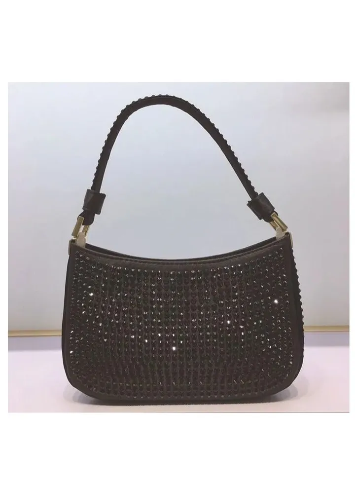 Handbag with rhinestones