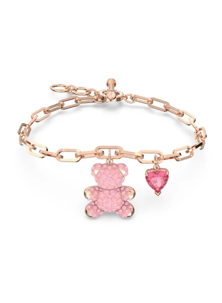 Teddy Pink Bear Bracelet Rose Gold Tone Plated