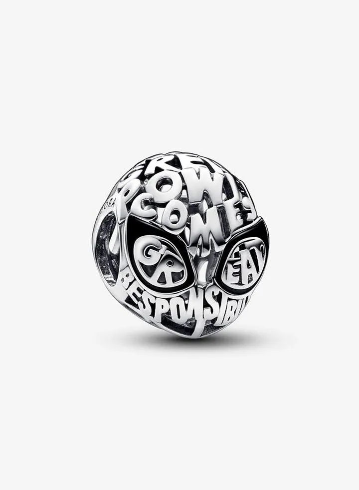 925 Sterling silver Marvel Spider-Man Mask Charm for Pandora Moments Women's Bracelet 792351C01