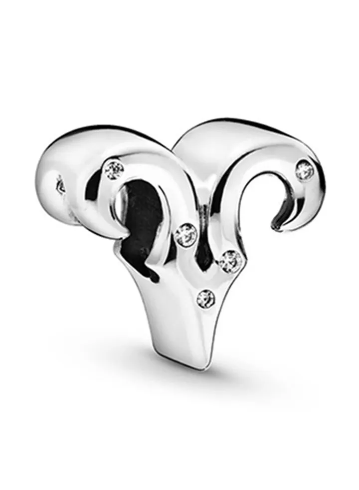 Sterling Silver Cubic Zirconia Aries Charm