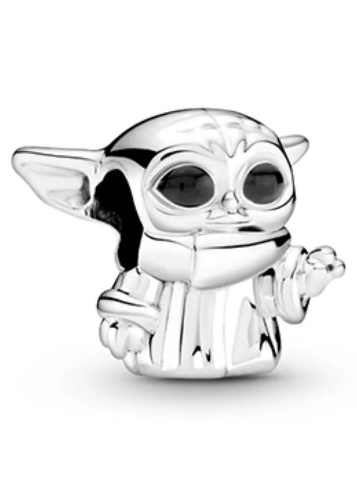 925 Sterling Silver Star Wars Grogu Yoda Charm for Pandora Moments Women's Bracelet 799253C01