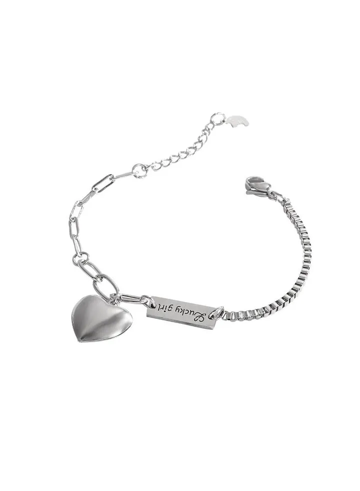 Titanium steel love letter bracelet style niche design cold style